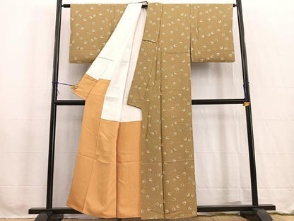 平和屋着物■伝統工芸士 染谷梅治　小紋　型染め　乱菊　正絹　逸品　BAAW2620yc