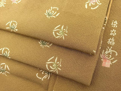 平和屋着物■伝統工芸士 染谷梅治　小紋　型染め　乱菊　正絹　逸品　BAAW2620yc