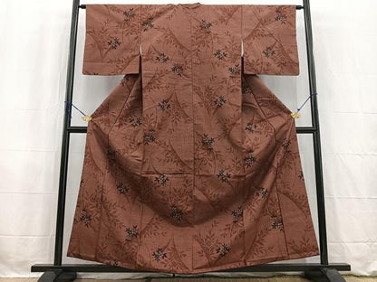 平和屋着物■上質な紬 草花文 正絹 逸品 BAAW2628yc