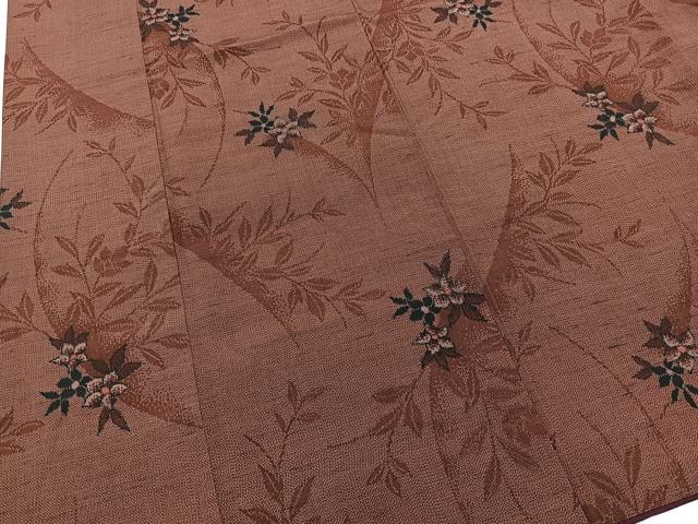 平和屋着物■上質な紬 草花文 正絹 逸品 BAAW2628yc