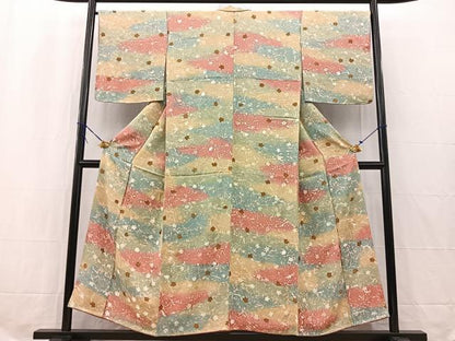 平和屋着物■上質な小紋　地紋起こし　枝梅文　暈し染め　正絹　逸品　未使用　BAAW2633yc