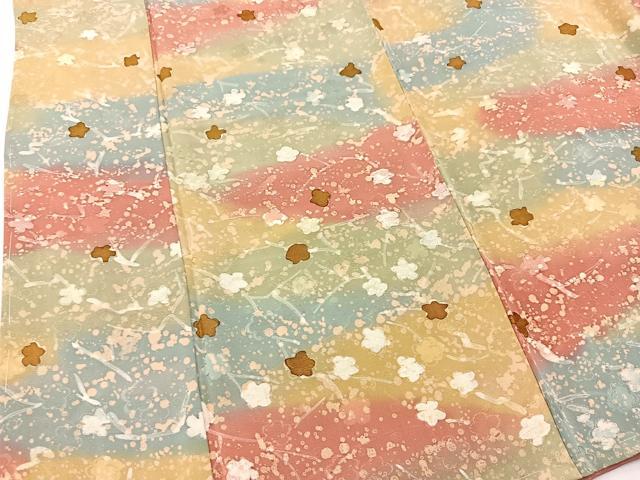 平和屋着物■上質な小紋　地紋起こし　枝梅文　暈し染め　正絹　逸品　未使用　BAAW2633yc