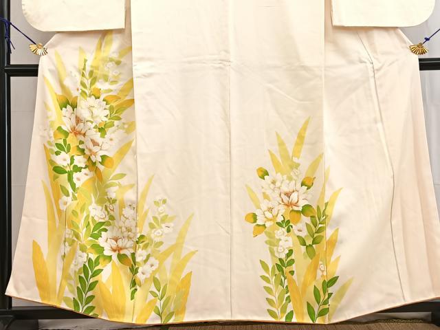 平和屋着物■訪問着　草花文　金彩　正絹　逸品　BAAW2640yc