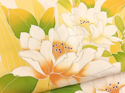 平和屋着物■訪問着　草花文　金彩　正絹　逸品　BAAW2640yc