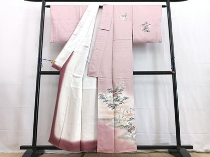 平和屋着物■訪問着　鳳凰地紙花文　暈し染め　金彩　正絹　逸品　BAAW2654yc