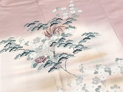 平和屋着物■訪問着　鳳凰地紙花文　暈し染め　金彩　正絹　逸品　BAAW2654yc