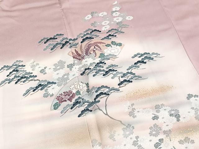 平和屋着物■訪問着　鳳凰地紙花文　暈し染め　金彩　正絹　逸品　BAAW2654yc