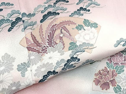平和屋着物■訪問着　鳳凰地紙花文　暈し染め　金彩　正絹　逸品　BAAW2654yc
