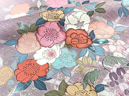 平和屋着物■訪問着 竹垣花文 暈し染め 金銀彩 正絹 逸品 BAAW2664yc
