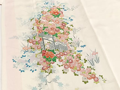 平和屋着物■訪問着 風景花文 金彩 正絹 逸品 BAAW2698yc