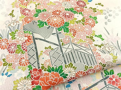 平和屋着物■訪問着 風景花文 金彩 正絹 逸品 BAAW2698yc