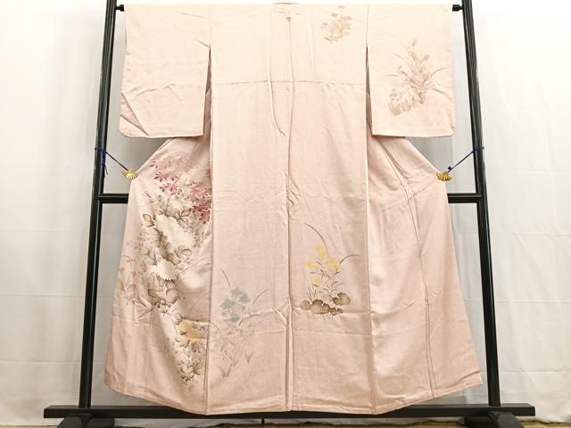 平和屋着物■訪問着 友禅 秋草文 正絹 逸品 BAAW2699yc