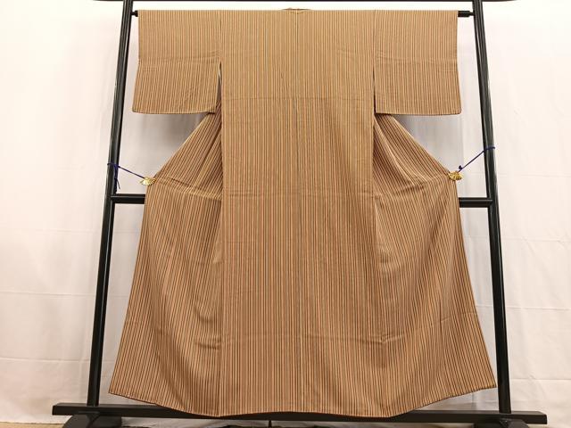 平和屋着物■上質な小紋　縞　正絹　逸品　BAAW2709yc