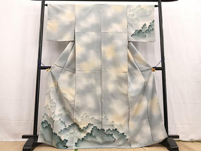 平和屋着物■訪問着　手描き　樹林文　暈し染め　正絹　逸品　BAAW2717yc