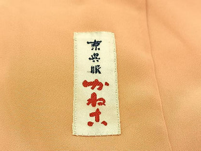 平和屋着物■上質な色無地　宍色　鬼しぼ縮緬　正絹　逸品　BAAW2718yc