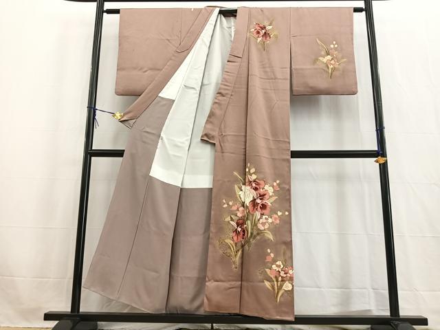 平和屋着物■訪問着　刺繍　カトレア　暈し染め　金彩　正絹　逸品　BAAW2728yc