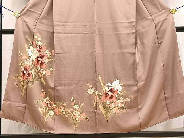 平和屋着物■訪問着　刺繍　カトレア　暈し染め　金彩　正絹　逸品　BAAW2728yc
