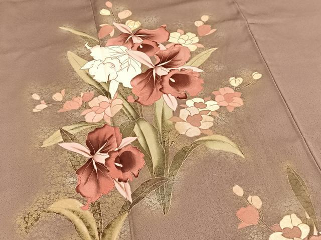 平和屋着物■訪問着　刺繍　カトレア　暈し染め　金彩　正絹　逸品　BAAW2728yc