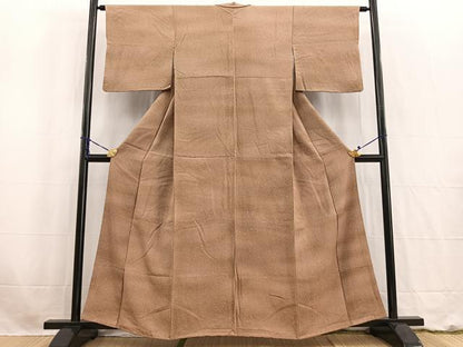平和屋着物■上質な小紋　霞文　暈し染め　鬼しぼ縮緬　正絹　逸品　BAAW2733yc