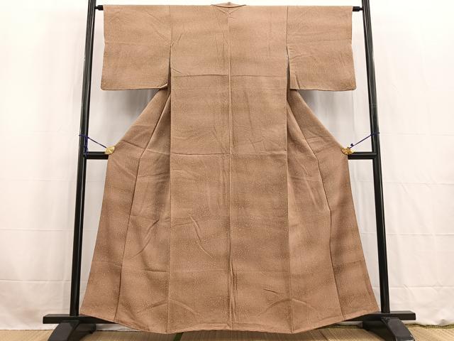 平和屋着物■上質な小紋　霞文　暈し染め　鬼しぼ縮緬　正絹　逸品　BAAW2733yc