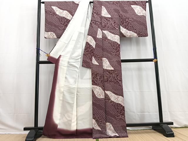 平和屋着物■上質な小紋 絞り 草花文 正絹 逸品 BAAW2743yc