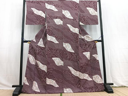 平和屋着物■上質な小紋 絞り 草花文 正絹 逸品 BAAW2743yc