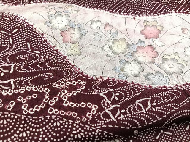 平和屋着物■上質な小紋 絞り 草花文 正絹 逸品 BAAW2743yc