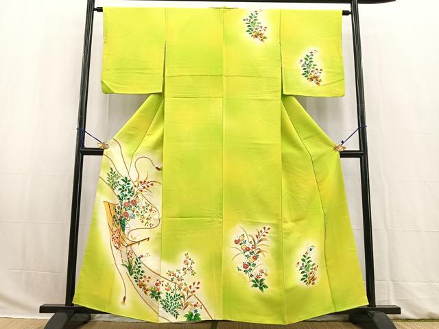 平和屋着物■訪問着　風景陶器花文　暈し染め　金彩　正絹　逸品　BAAW2748yc
