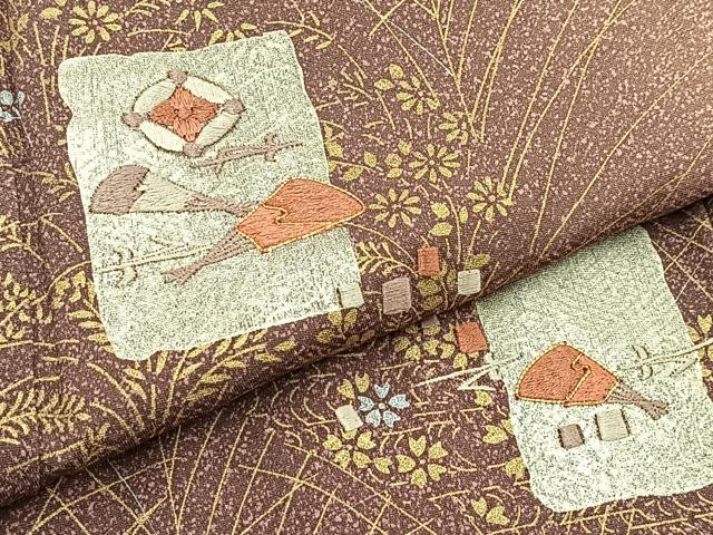 平和屋着物■訪問着　駒刺繍　吉祥花文　鴇浅葱色　暈し染め　金銀彩　正絹　逸品　BAAW2753yc