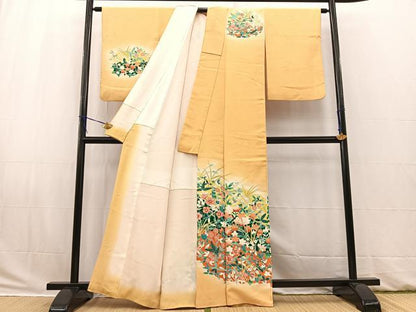 平和屋着物■訪問着　草花文　暈し染め　正絹　逸品　BAAW2756yc