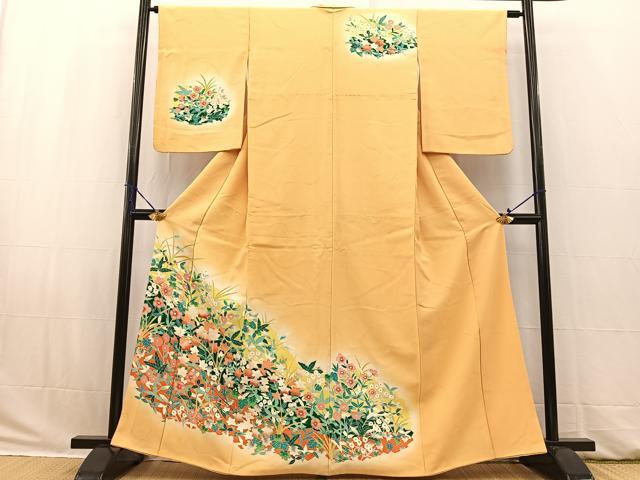 平和屋着物■訪問着　草花文　暈し染め　正絹　逸品　BAAW2756yc
