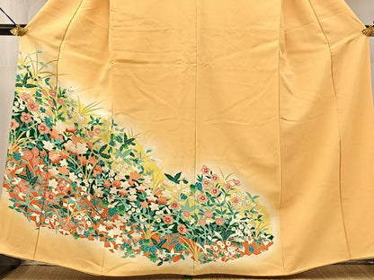 平和屋着物■訪問着　草花文　暈し染め　正絹　逸品　BAAW2756yc