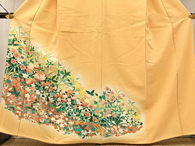 平和屋着物■訪問着　草花文　暈し染め　正絹　逸品　BAAW2756yc