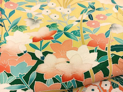 平和屋着物■訪問着　草花文　暈し染め　正絹　逸品　BAAW2756yc