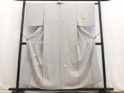 平和屋着物■訪問着　飛鶴流水花文　金彩　正絹　逸品　BAAW2771yc