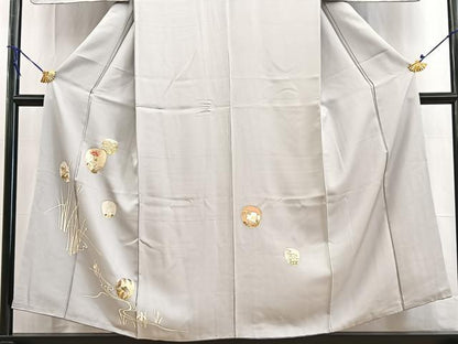 平和屋着物■訪問着　飛鶴流水花文　金彩　正絹　逸品　BAAW2771yc