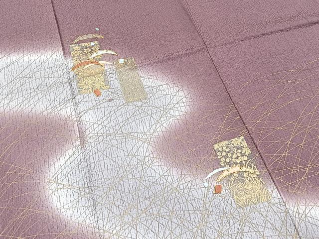 平和屋着物■訪問着　駒刺繍　短冊雪芝文　暈し染め　金彩　正絹　逸品　BAAW2779yc　