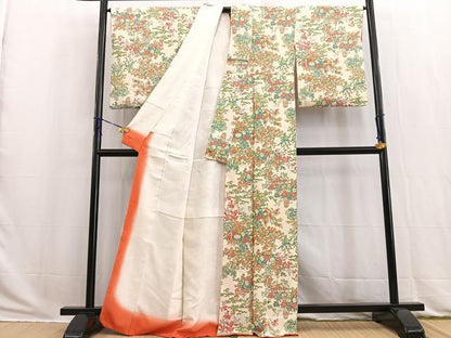 平和屋着物■上質な小紋　花籠文　正絹　逸品　BAAW2782yc