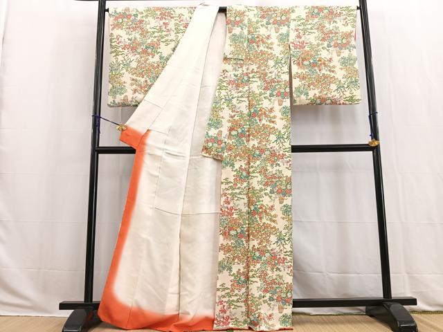平和屋着物■上質な小紋　花籠文　正絹　逸品　BAAW2782yc