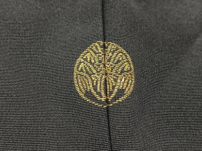 平和屋着物■訪問着　刺繍　雪輪草花文　青褐色　金彩　正絹　逸品　BAAW2806yc