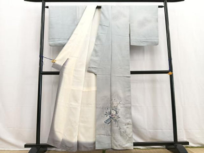 平和屋着物■訪問着　舟花文　たたき染め　正絹　逸品　BAAW2816yc