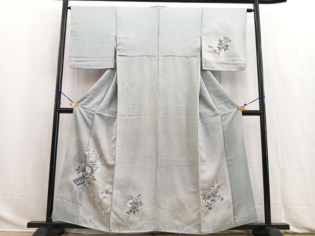 平和屋着物■訪問着　舟花文　たたき染め　正絹　逸品　BAAW2816yc