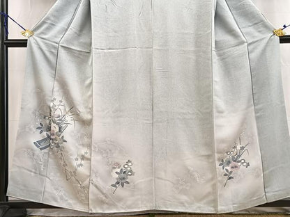 平和屋着物■訪問着　舟花文　たたき染め　正絹　逸品　BAAW2816yc