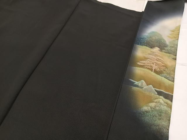 平和屋着物■豪華黒留袖　手描き　御所解風景文　暈し染め　金彩　正絹　逸品　BAAW2821yc