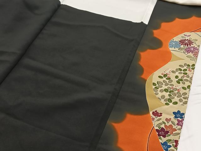 平和屋着物■豪華黒留袖　作家物　駒刺繍　花丸文　金彩　正絹　逸品　BAAW2826yc