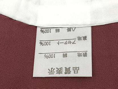 平和屋着物■上質な色無地　紋意匠　暗紅色　正絹　逸品　BAAW2832yc