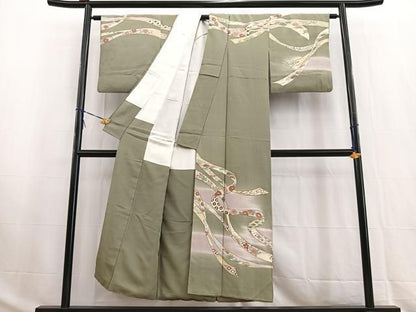 平和屋着物■訪問着　鬘帯花文　暈し染め　金彩　正絹　逸品　BAAW2835yc