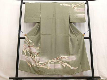 平和屋着物■訪問着　鬘帯花文　暈し染め　金彩　正絹　逸品　BAAW2835yc