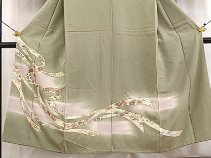 平和屋着物■訪問着　鬘帯花文　暈し染め　金彩　正絹　逸品　BAAW2835yc