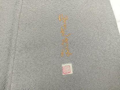 平和屋着物●男性　伝統工芸師　服部光擴　江戸小紋　鮫小紋柄　正絹　逸品　BAAW2838yc